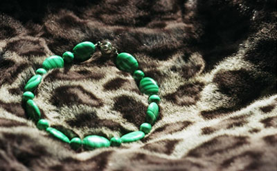 Malachite Oval and Round Bead Healing Necklace